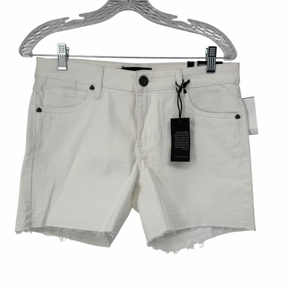 NEW Kut from the Kloth Andrea White Denim Raw Hem Shorts Sz 4